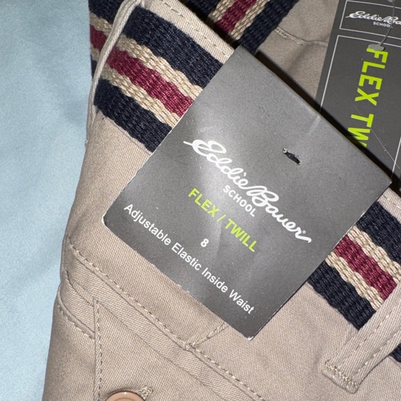Eddie Bauer Kids Tan Shorts with Striped Belt - Picture 4 of 5